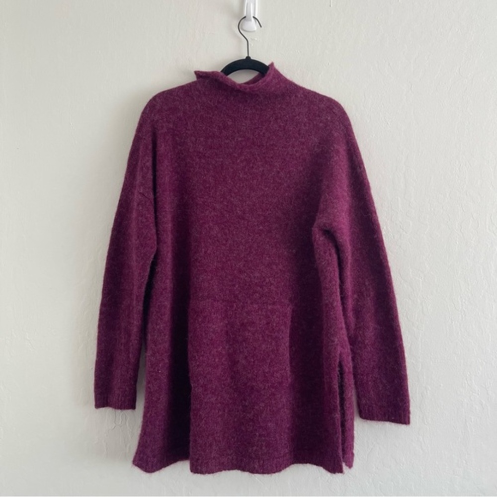 Peruvian Connection Balie Tunic in Purple Alpaca Blend Knit Soft Sweater Medium